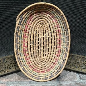 Vintage Multicolor Woven Basket